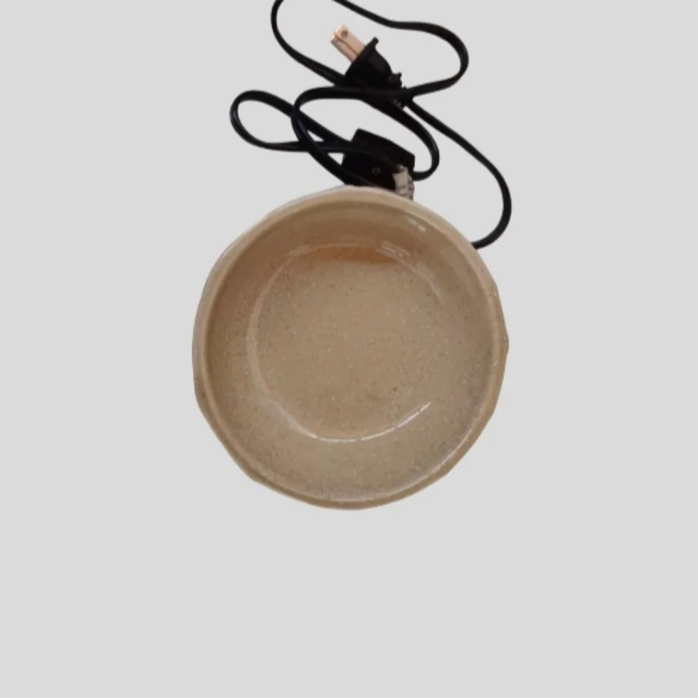 Ceramic Electric Lighted Wax Warmer with Leaf Cutout Design | EUC